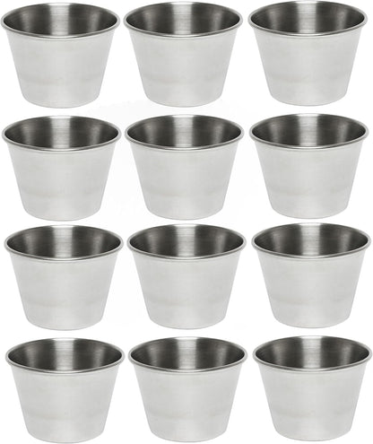 Stainless Steel Condiment Sauce Cups - Individual Round Condiments Cups Ramekins Dipping Sauce Cup Portion Dipping Sauce Kitchen Cups