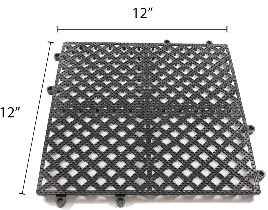 12" x 12" Interlocking Bar Mat Black Color - Bar Service Spill Mat Service Mat for Cocktail Bartender Glasses Drying Mat Perfect for Kitchen Countertop Bars Cafe Home & Restaurants