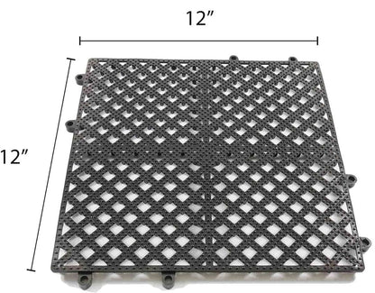 12" x 12" Interlocking Bar Mat Black Color - Bar Service Spill Mat Service Mat for Cocktail Bartender Glasses Drying Mat Perfect for Kitchen Countertop Bars Cafe Home & Restaurants