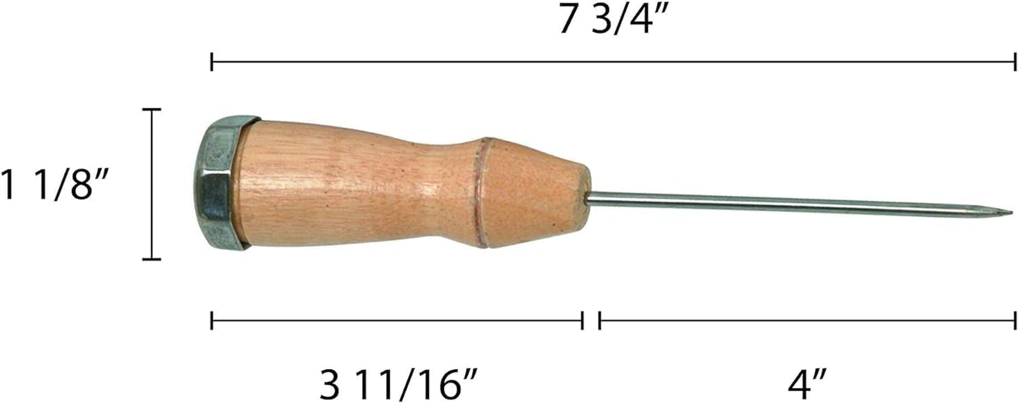 8" Stainless Steel Ice Pick with Wooden Handle - Durable Carving Bartender Pick Tool for Breaking Ice for Kitchen Bars Bartender Picnics Camping & Restaurant