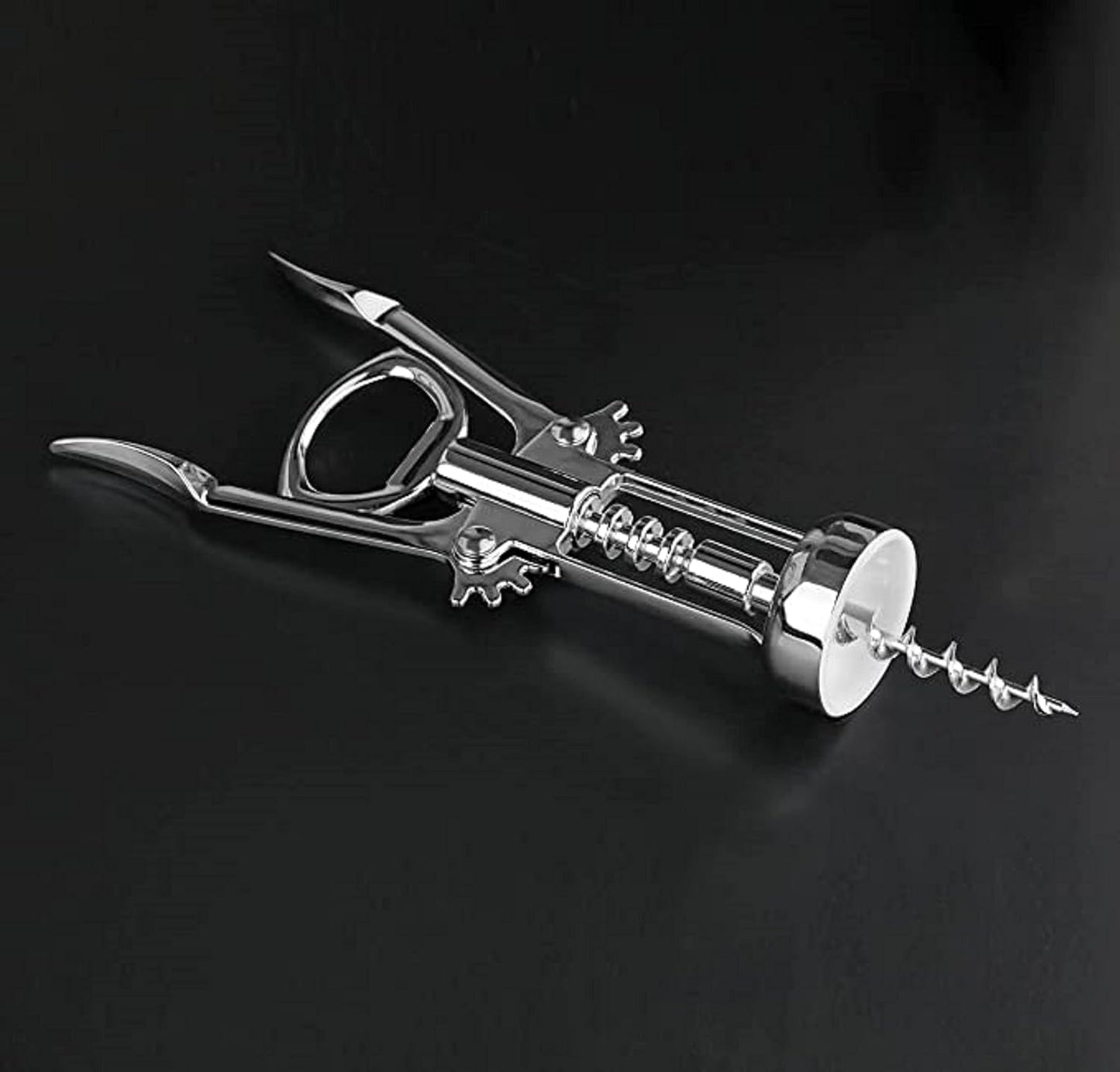 6-1/2" Heavy-Duty Wing Corkscrew Opener Chrome Plated Iron - Wine Opener Perfect Corkscrew to Open Wine & Beer Bottles Great Bottle Opener For Bartenders Restaurants Home