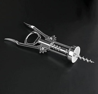 6-1/2" Heavy-Duty Wing Corkscrew Opener Chrome Plated Iron - Wine Opener Perfect Corkscrew to Open Wine & Beer Bottles Great Bottle Opener For Bartenders Restaurants Home