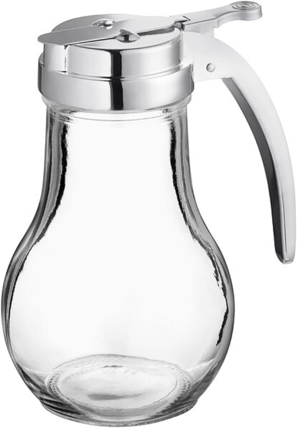 Glass Syrup Dispenser with Cast Zinc Cap Set of 12 – Glass Syrup Dispenser Maple Syrup Honey Pancake Dispenser Honey Pot for Kitchen Cafe and Restaurants