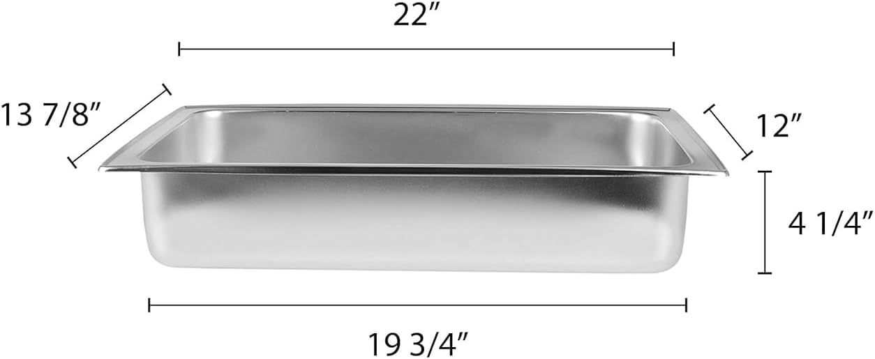 22" x 14" x 4-1/2" Full Size Dripless Water Pan Stainless Steel - Hold Water For Steam Table Chafing Dish Equipment For Food Warmer Steam Table Pans Water Pan For Food Pan