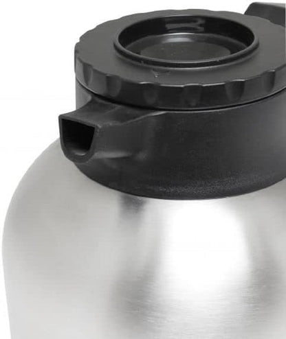 1.9 Liter/64 oz Coffee Server with Bru-Thru Lid Stainless Steel Body - Coffee Carafes for Keeping Hot Liquids Hot Water Urn Coffee Carafe Insulated Stainless Steel For Hot Drinks