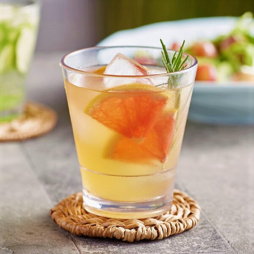 V-Shape Rock Glass Polycarbonate with Starburst Heavy Base Clear Color Comes in each - Liquor Cocktail Glass for Bar Old Fashioned Whiskey Glass Rocks Glass for Scotch Bourbon