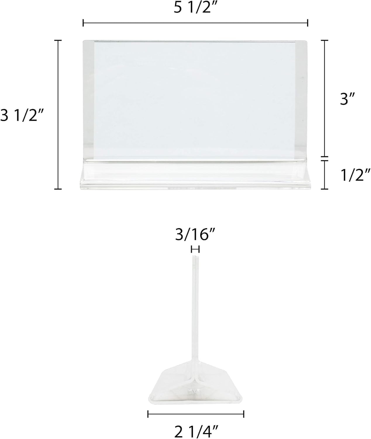 Acrylic Menu Sign Photo Table Holders Clear - Upright Table Desk Displays Double Sided Table Menu Stands Picture Frames for Wedding Table Numbers Restaurant Signs
