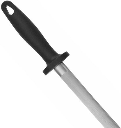 Diamond Steel Sharpener with Black Handle- Knife Sharpener Rod Sharpening Rod Kitchen Knives Sharpener for Home Kitchen Restaurant Hunting