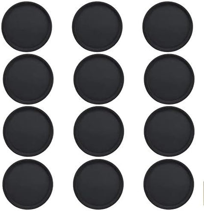 Round Non-Slip Serving Trays Black Restaurant Serving Tray Rubber Lined Serving Tray Serving Coffee Appetizer Breakfast Perfect for Kitchen Café Hotel and Restaurants