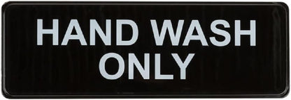 9" x 3" Hand Wash Sign with Easy Peel Self-Adhesive White on Black Color Set of 2- Door Sign Waterproof Self Adhesive Store Signs Indoor/Outdoor Warning Marker Home Business Use