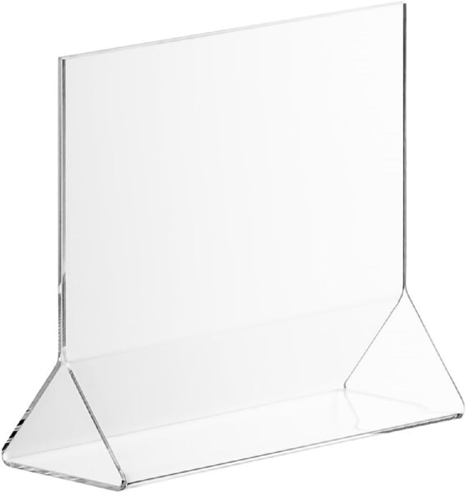 Acrylic Menu Sign Photo Table Holders Clear - Upright Table Desk Displays Double Sided Table Menu Stands Picture Frames for Wedding Table Numbers Restaurant Signs