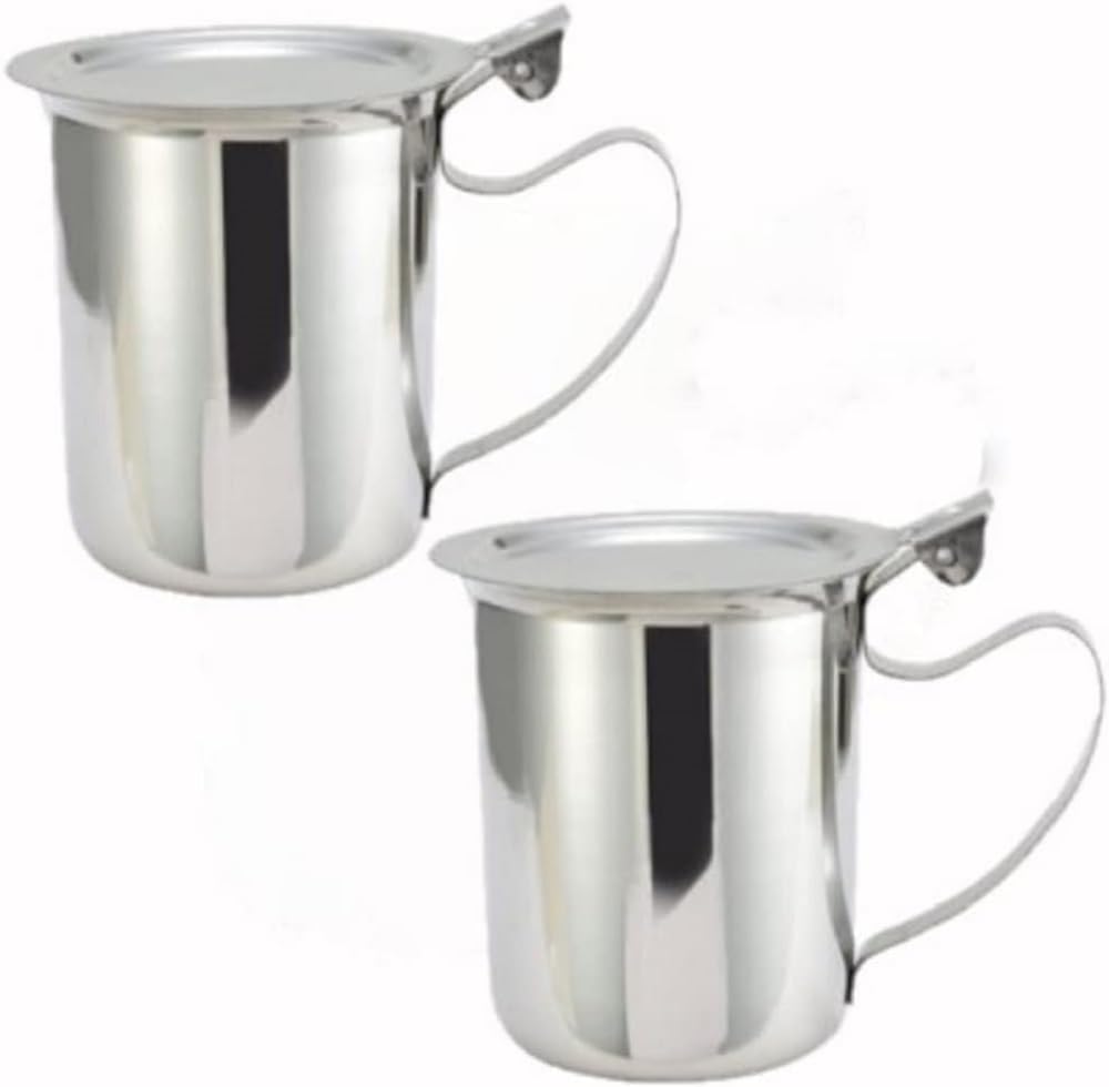 10 oz. Stainless Steel Creamer Server Set of 2- for Milk Coffee Cream Salad Dressing Maple Syrup Sugar Espresso Machine for Restaurant Cafes Home Used