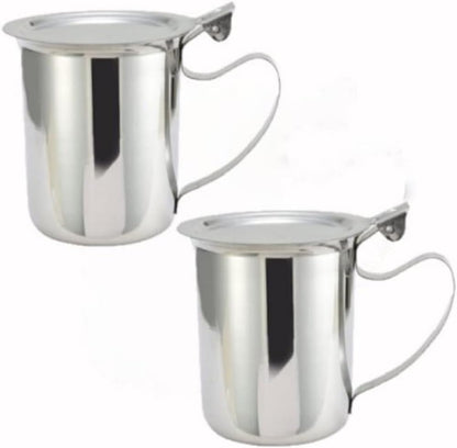 10 oz. Stainless Steel Creamer Server Set of 2- for Milk Coffee Cream Salad Dressing Maple Syrup Sugar Espresso Machine for Restaurant Cafes Home Used