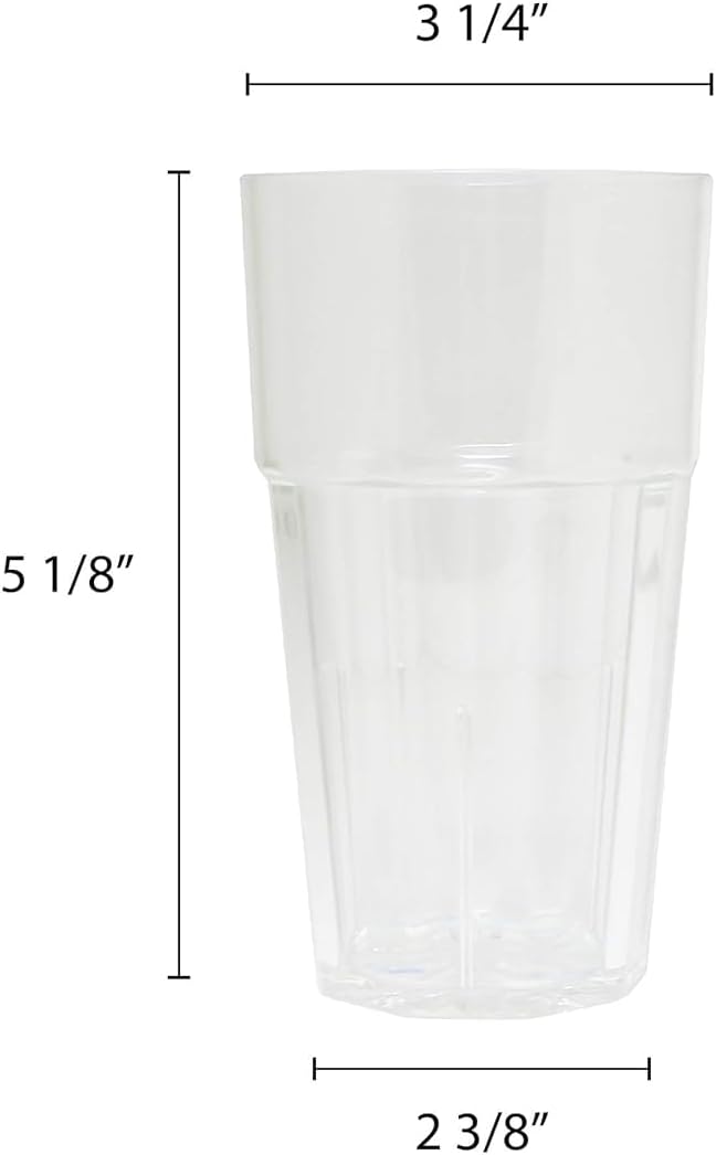 Diamond Tumbler/Drinking Cups Polycarbonate Set of 12-Premium Iced Tea Glasses Stackable Reusable Drinking Glasses Dishwasher Safe Break-Resistant for Home Restaurants