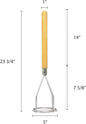 Round Potato Masher Iron Plated with Wooden Handle-Professional Integrated Masher Kitchen Tool & Food Masher/Potato Smasher Perfect for Bean Vegetable Fruits Avocado and Meat