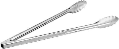 Stainless Steel Coiled Spring Utility Tong Extra Heavy Duty Set of 3- Kitchen Tongs Metal Food Tongs Premium Stainless Steel Tongs for Cooking Food Salad Grilling Barbecue BBQ Buffet