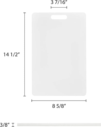 Utility Cutting Board White Plastic with Handle- Non-Skid Plastic Chopping Board Cutting Board for Kitchen Meat Vegetables Fruits Home Restaurants Dishwasher Safe