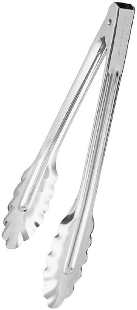 Stainless Steel Coiled Spring Utility Tong Extra Heavy Duty Set of 3- Kitchen Tongs Metal Food Tongs Premium Stainless Steel Tongs for Cooking Food Salad Grilling Barbecue BBQ Buffet