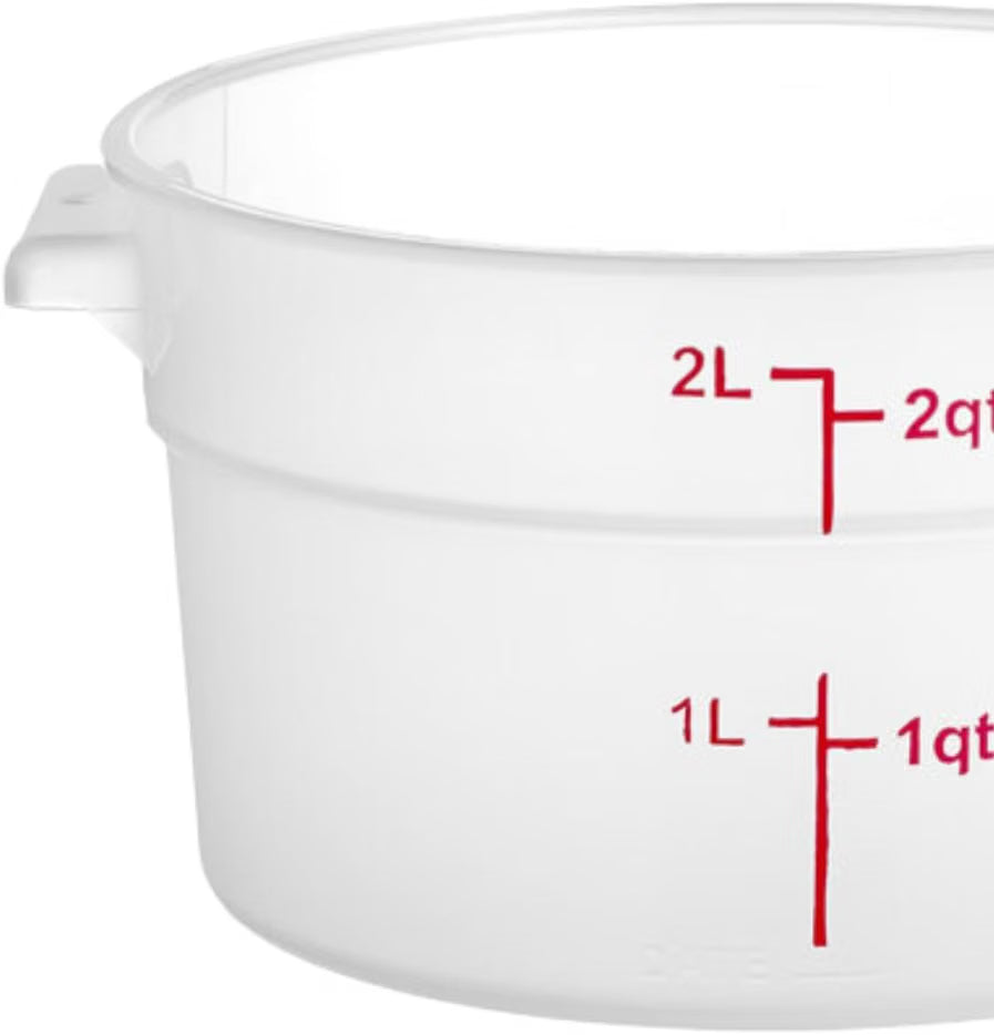 Round Food Storage Container Translucent Polypropylene- Commercial Food Storage Containers Meal Prep Containers Reusable Food Containers for Pantry Kitchen Storage Organization