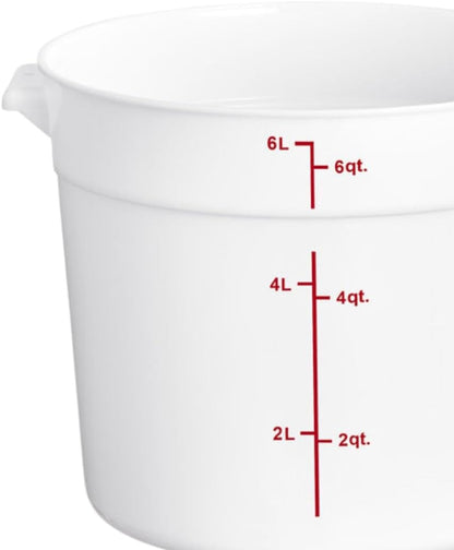 Round Food Storage Container Polypropylene - Commercial Food Storage Containers Meal Prep Containers Reusable Food Containers for Pantry Kitchen Storage Organization