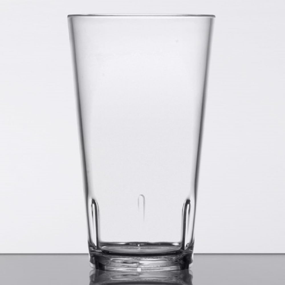 Mixing Glass Polycarbonate with Starburst Heavy Base Clear Color Comes in each- Beverage Plastic Drinking Glass Shatterproof Drinking Cup Reusable Drinking Tumbler Plastic