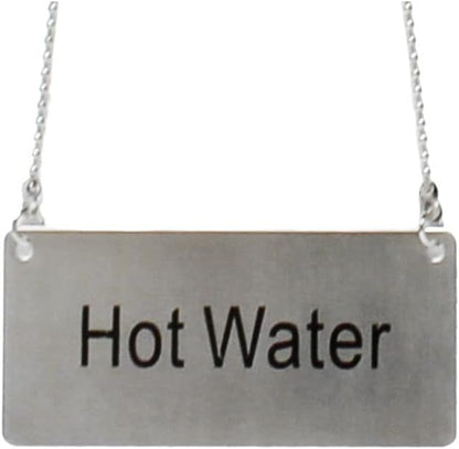 3-1/2" x 1-2/3" Chain Sign Stainless Steel with 13-1/8" Chain Length- Beverage Sign Drinks Labels for Coffee Urns Beverage Dispensers Carafes for Party Restaurant Banquet