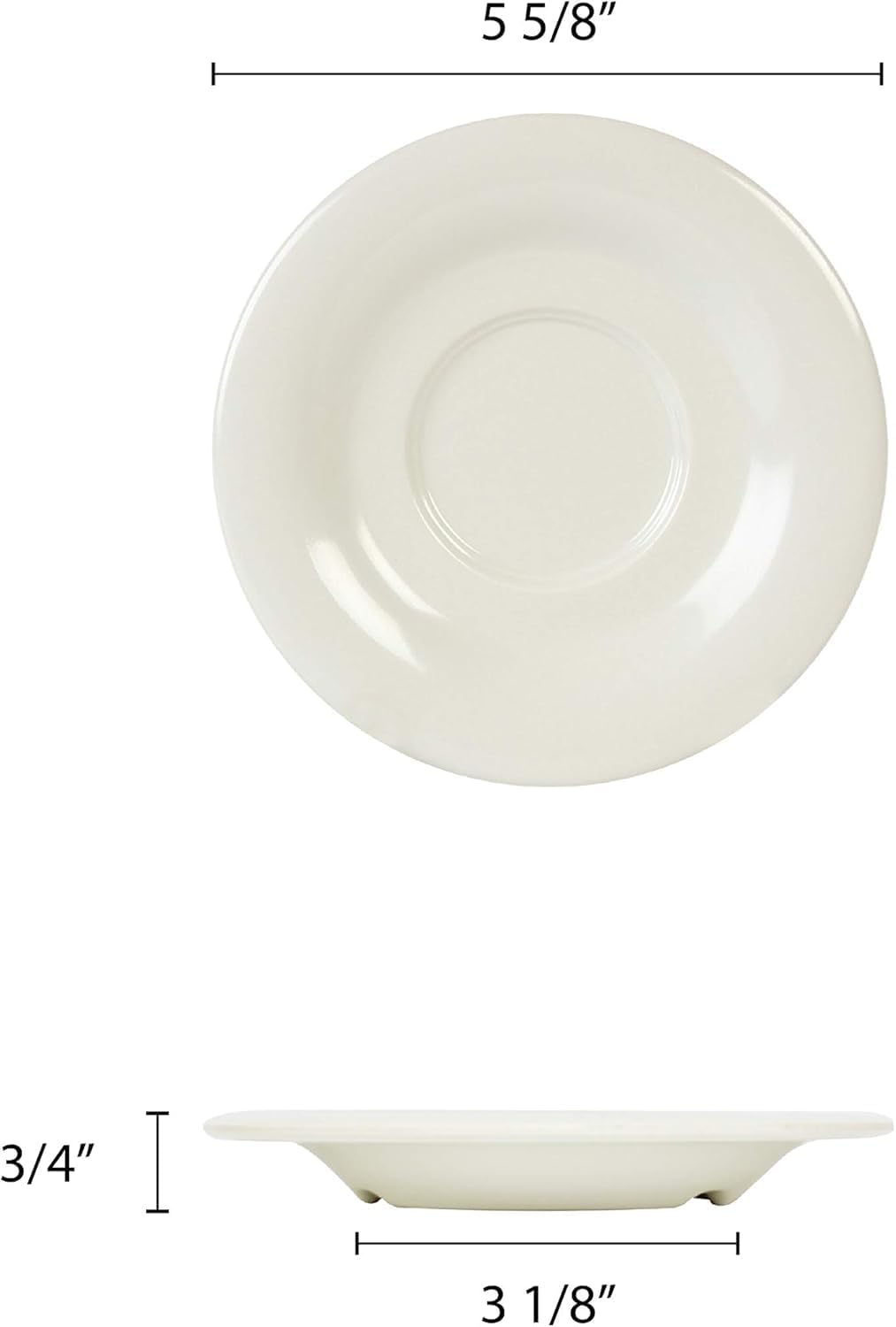 5-1/2” Saucer Melamine Set of 12 for Bouillon Cup/Salad Bowl - Dishwasher Safe Break-Resistant Appetizer Dessert Plates Coffee Cup Saucers Drinkware Home Cafe