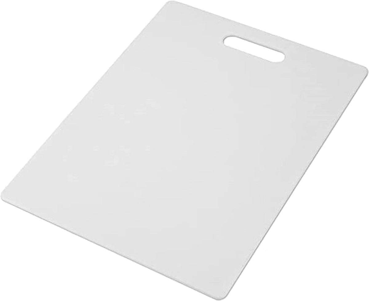 Utility Cutting Board White Plastic with Handle- Non-Skid Plastic Chopping Board Cutting Board for Kitchen Meat Vegetables Fruits Home Restaurants Dishwasher Safe