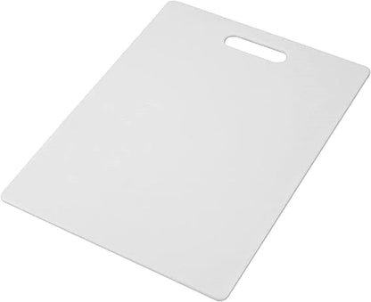Utility Cutting Board White Plastic with Handle- Non-Skid Plastic Chopping Board Cutting Board for Kitchen Meat Vegetables Fruits Home Restaurants Dishwasher Safe