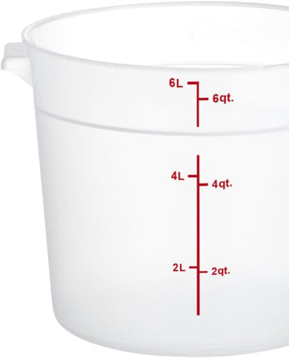 Round Food Storage Container Translucent Polypropylene- Commercial Food Storage Containers Meal Prep Containers Reusable Food Containers for Pantry Kitchen Storage Organization