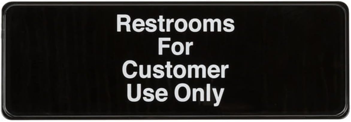 9" x 3" Restroom For Customers Use Only Sign with Easy Peel Self-Adhesive White on Black Color Set of 2- Door Sign Waterproof Self Adhesive Store Signs Indoor/Outdoor Warning Marker Home Business Use