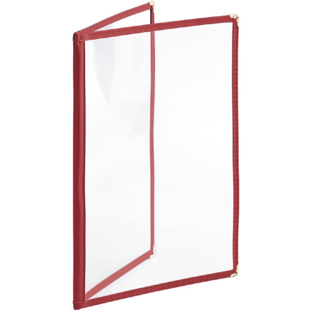 8-1/2” x 11” Double Fold Restaurant Menu Covers 2 Page 4 View Set of 10- Crystal Clear Menu Covers Fits A4 Size Paper Menu Sleeve Folder Menu Book Holders for Bar Cafe Restaurant