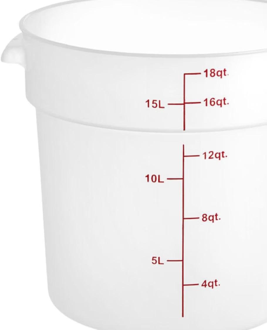 Round Food Storage Container Translucent Polypropylene- Commercial Food Storage Containers Meal Prep Containers Reusable Food Containers for Pantry Kitchen Storage Organization