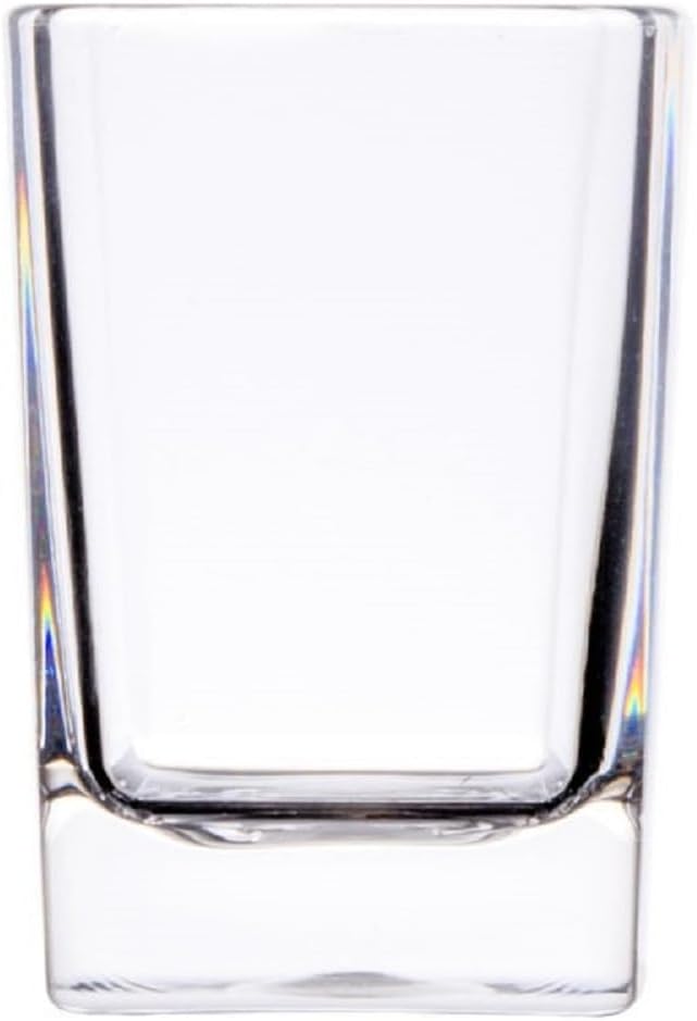 Square Shot Glass Polycarbonate with Heavy Base Clear Color Set of 2- Liquor Plastic Drinking Glass Clear Shot Glass Tequila Shots for Whiskey Tequila Vodka Espresso