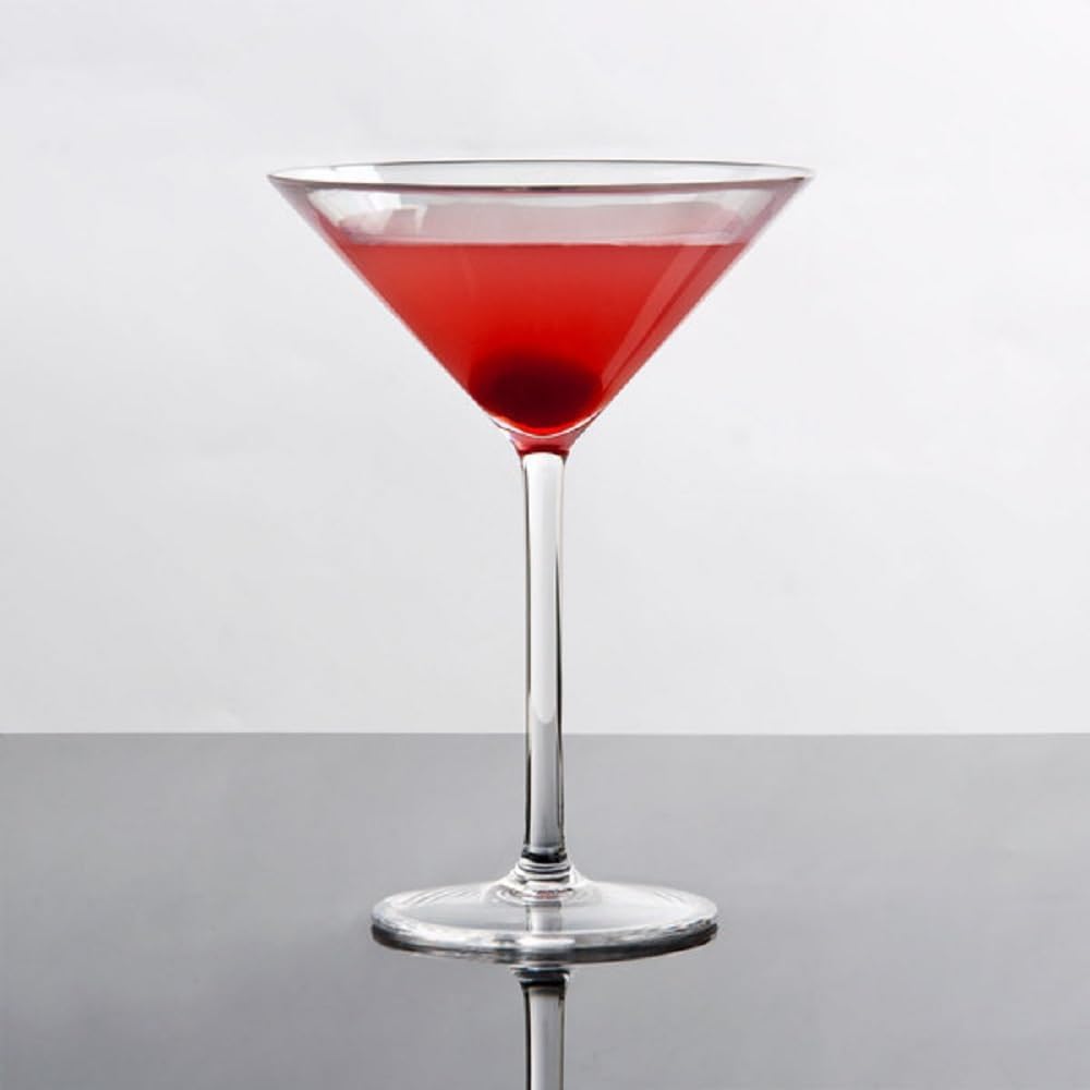 8 oz Martini Glass Polycarbonate Clear Color- Stemware Beverage Plastic Drinking for Bar Martini Cosmopolitan Manhattan Gimlet Pisco Sour Reusable Party Cup Drinkware