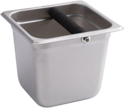 Deep Commercial Grade Stainless Steel Coffee Knock Box with Rubber Knock Bar 0.6mm Thickness- Durable Barista Espresso Knock Box Perfect for Restaurant Cafes Home