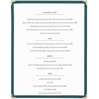 Single Restaurant Menu Covers 1 Page 2 View Set of 10- Crystal Clear Menu Covers Fits A4 Size Paper Menu Sleeve Menu Folder Menu Book Holders for Bar Cafe Restaurant