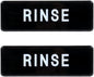 9" x 3" Rinse Sign with Easy Peel Self-Adhesive White on Black Color Set of 2- Door Sign Waterproof Self Adhesive Store Signs Indoor/Outdoor Warning Marker Home Business Use