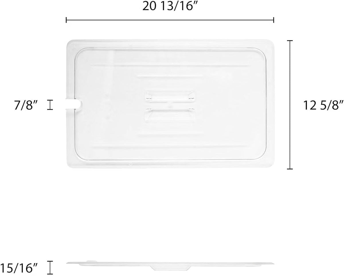 Solid Polycarbonate Food Pan Lid - Food Storage Container Cover Restaurant Commercial Hotel Pans Cover for Food Prep Fruits Vegetables Beans Corns