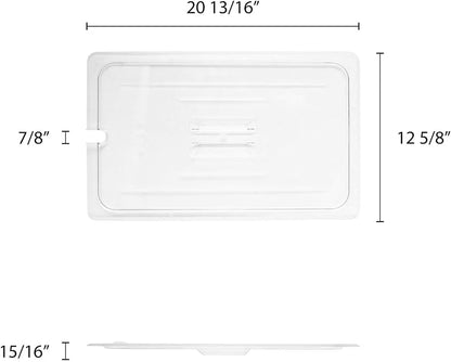 Solid Polycarbonate Food Pan Lid - Food Storage Container Cover Restaurant Commercial Hotel Pans Cover for Food Prep Fruits Vegetables Beans Corns