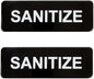 9" x 3" Sanitize Sign with Easy Peel Self-Adhesive White on Black Color Set of 2- Door Sign Waterproof Self Adhesive Store Signs Indoor/Outdoor Warning Marker Home Business Use