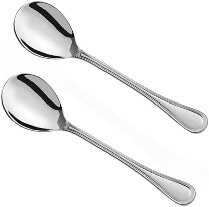 Luxor Spoon Stainless Steel Set of 2- Serving Utensils Spoon Flatware Basting Serving Cutlery Kitchen Tableware Buffet Serving Utensils for Home Kitchen and Restaurant