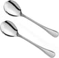 Luxor Spoon Stainless Steel Set of 2- Serving Utensils Spoon Flatware Basting Serving Cutlery Kitchen Tableware Buffet Serving Utensils for Home Kitchen and Restaurant