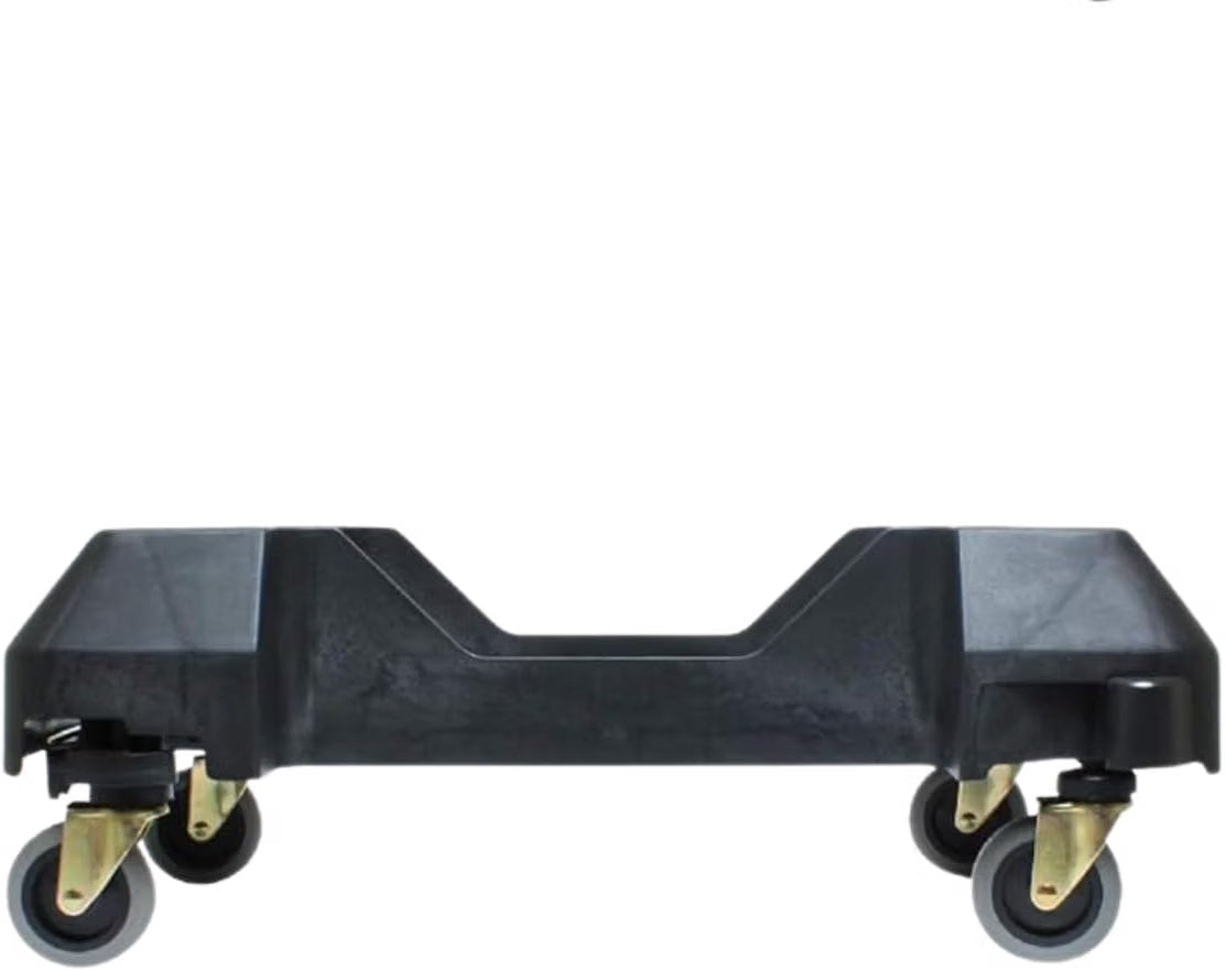 24-2/5" x 15-3/4" x 8-1/4" Black Trainable Slim Trash Can Dolly with Rubber Wheels - Slim Container Trash Can with Wheels Easy Transport Maneuverability of 16/23 Gallon