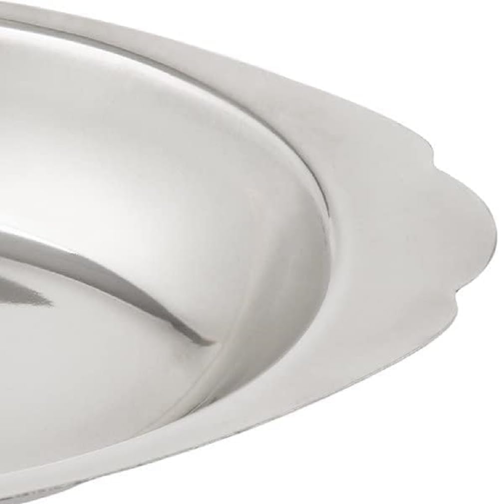 Stainless Steel Oval Au Gratin Dish - Set of 6 - Casserole and Banana Split Bowls, Single Serving, Small Individual Gratin