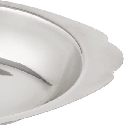Stainless Steel Oval Au Gratin Dish - Set of 6 - Casserole and Banana Split Bowls, Single Serving, Small Individual Gratin