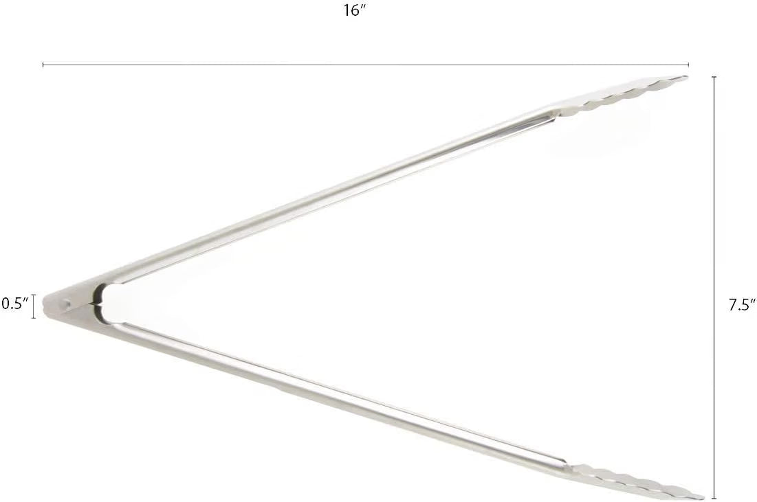Stainless Steel Flat Spring Utility Tong with Locking Ring Set of 3- Food Tongs Cooking Tongs for Grilling Barbecue Buffets Home Restaurants Food Tong Buffet Tong Appetizer Tong