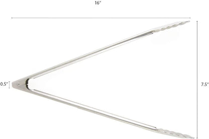 Stainless Steel Flat Spring Utility Tong with Locking Ring Set of 3- Food Tongs Cooking Tongs for Grilling Barbecue Buffets Home Restaurants Food Tong Buffet Tong Appetizer Tong