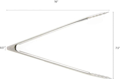 Stainless Steel Flat Spring Utility Tong with Locking Ring Set of 3- Food Tongs Cooking Tongs for Grilling Barbecue Buffets Home Restaurants Food Tong Buffet Tong Appetizer Tong