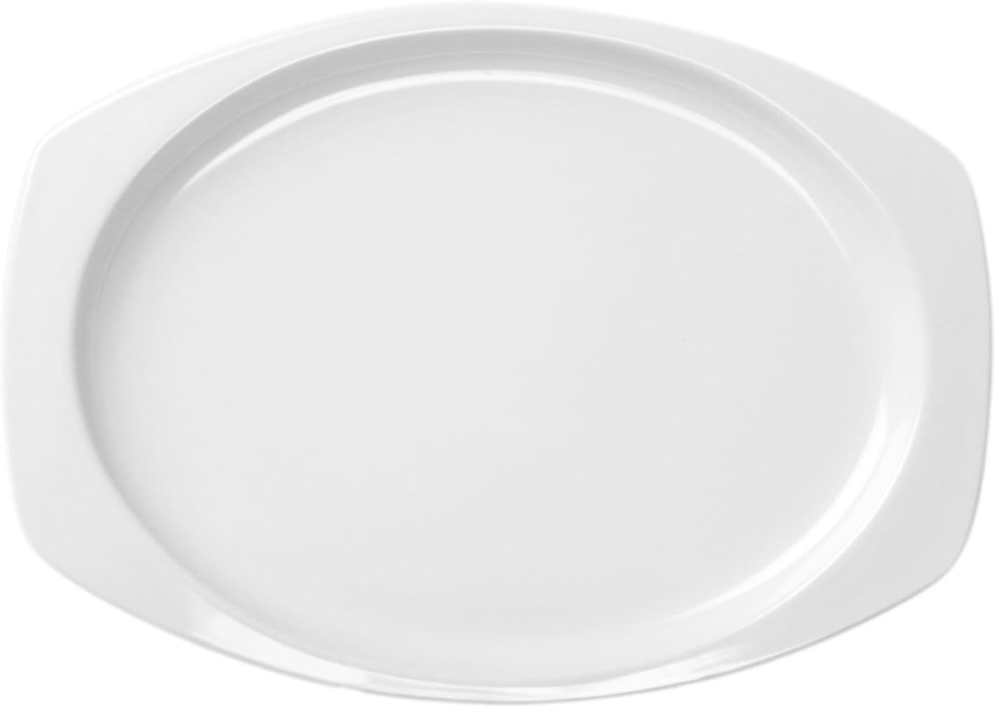 Rectangular Platter White Color Melamine Set of 12- Reusable Plates Kitchen Plates Dinnerware Serving Platter Dishes Dishwasher Safe Break-Resistant for Home Kitchen